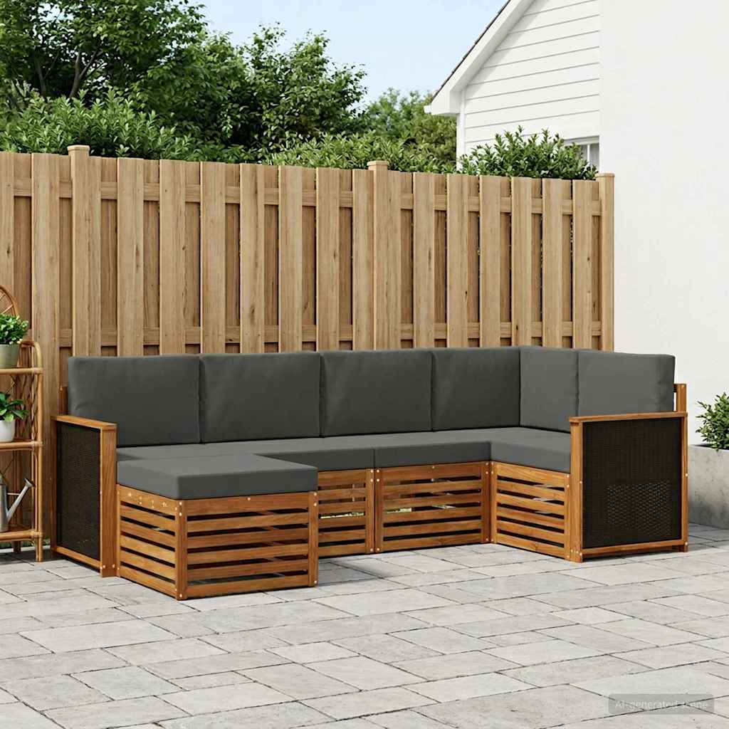 Sektionalsofa sæt med pude 5 pcs Naturlig og Antracit