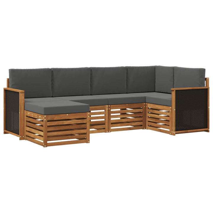 Sektionalsofa sæt med pude 5 pcs Naturlig og Antracit