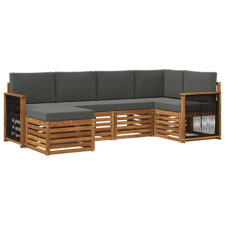 Sektionalsofa sæt med pude 5 pcs Naturlig og Antracit