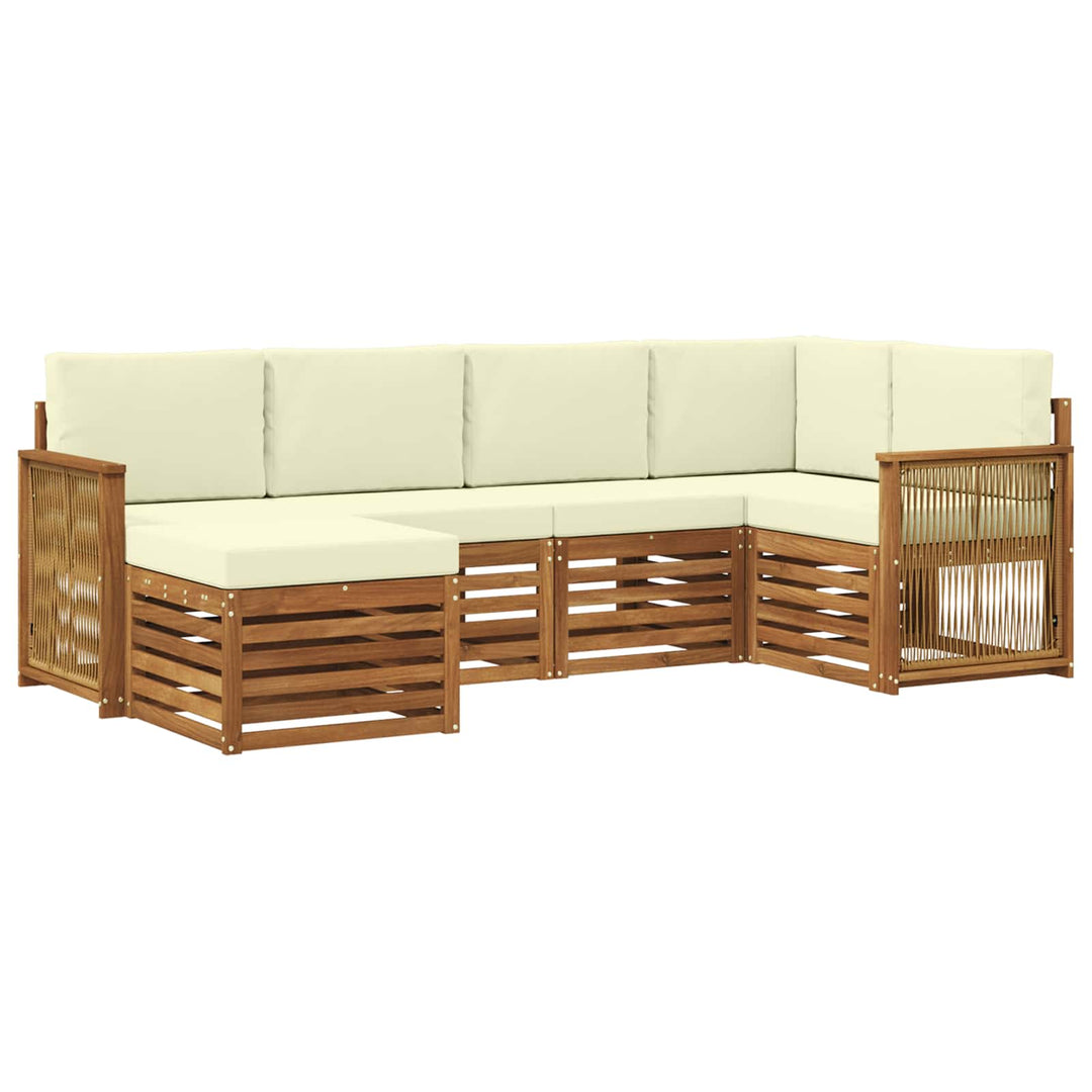 Sektionalsofa sæt med pude 5 pcs Naturlig og Fløde