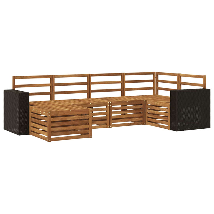Sektionalsofa sæt 6 pcs Naturfarvet