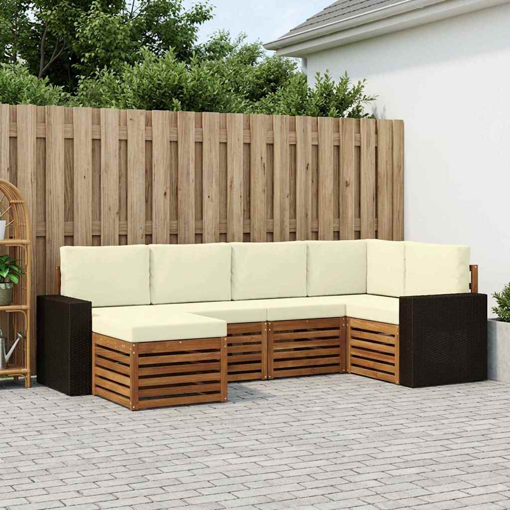 Sektionalsofa sæt med pude 6 pcs Naturlig og Fløde