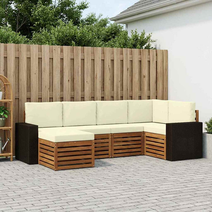 Sektionalsofa sæt med pude 6 pcs Naturlig og Fløde