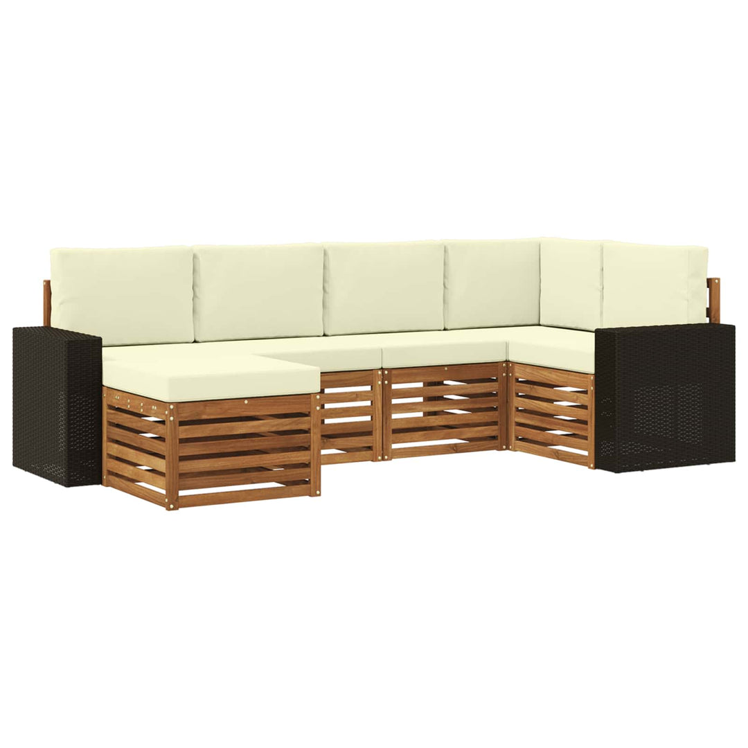 Sektionalsofa sæt med pude 6 pcs Naturlig og Fløde
