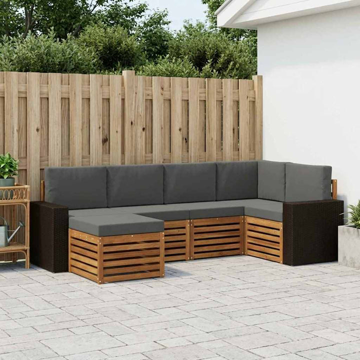 Sektionalsofa sæt med pude 6 pcs Naturlig og Antracit