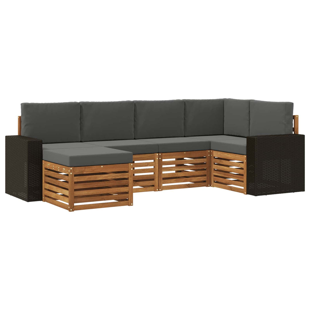 Sektionalsofa sæt med pude 6 pcs Naturlig og Antracit