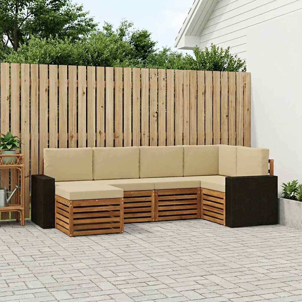 Sektionalsofa sæt med pude 6 pcs Naturlig og Beige