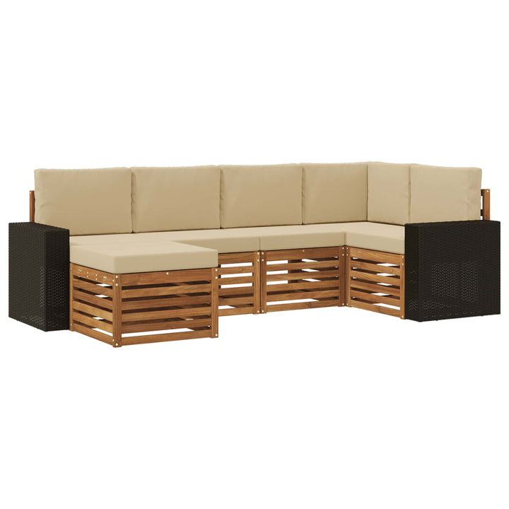 Sektionalsofa sæt med pude 6 pcs Naturlig og Beige