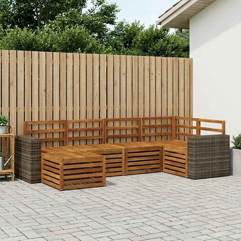 Sektionalsofa sæt 6 pcs Naturfarvet