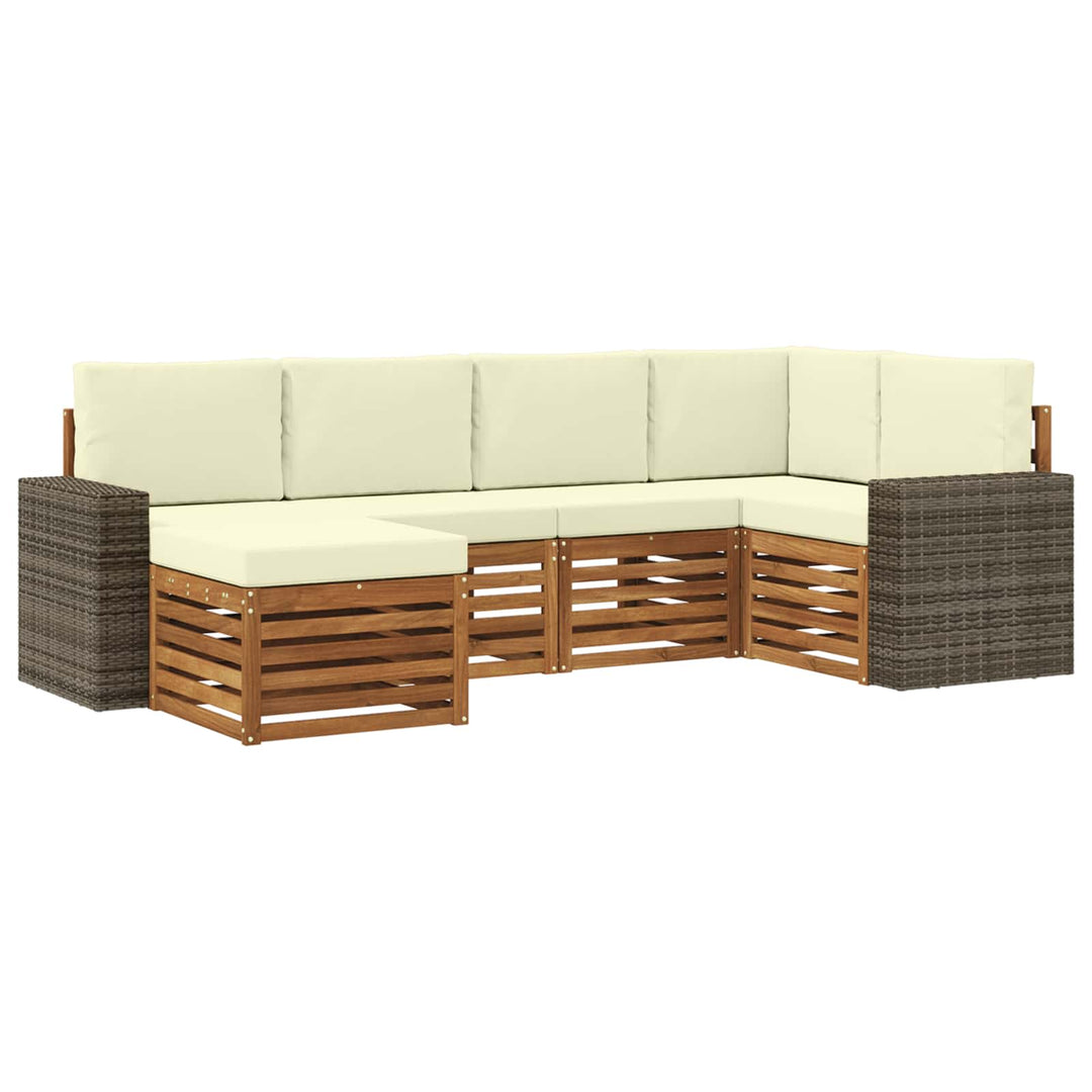 Sektionalsofa sæt med pude 6 pcs Naturlig og Fløde