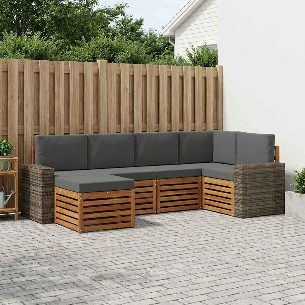 Sektionalsofa sæt med pude 6 pcs Naturlig og Antracit