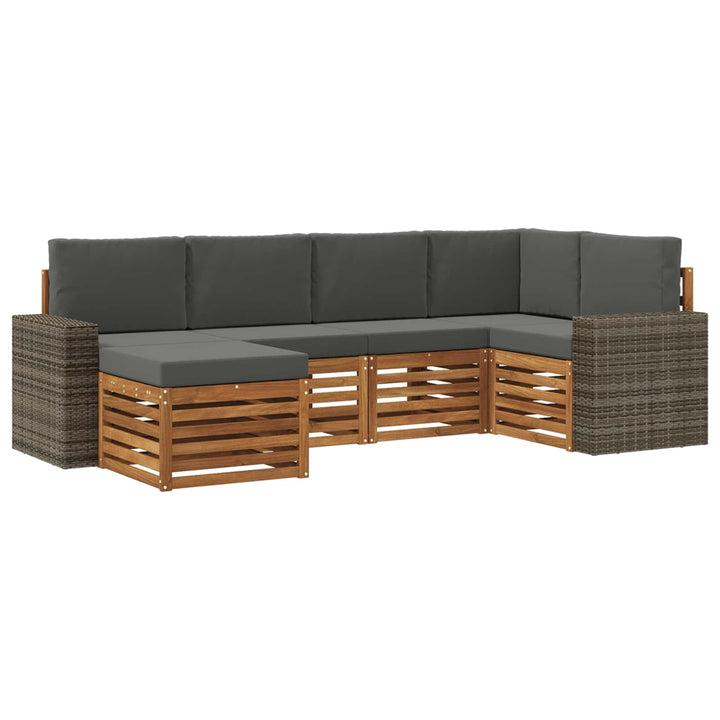Sektionalsofa sæt med pude 6 pcs Naturlig og Antracit