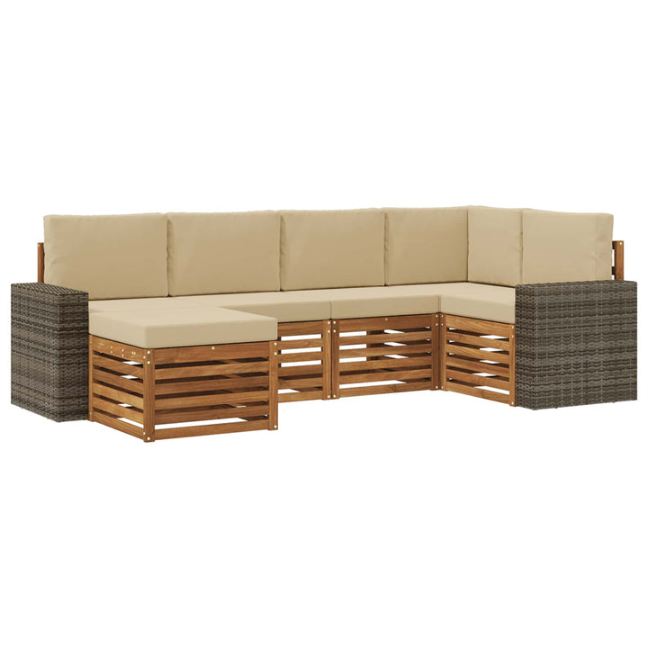 Sektionalsofa sæt med pude 6 pcs Naturlig og Beige