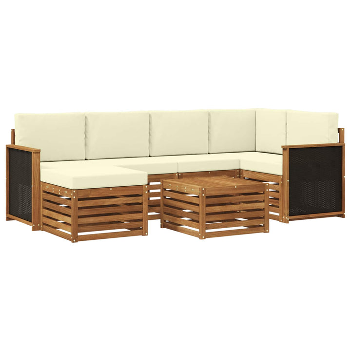Sektionalsofa sæt med pude 6 pcs Naturlig og Fløde