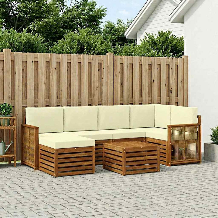 Sektionalsofa sæt med pude 6 pcs Naturlig og Fløde