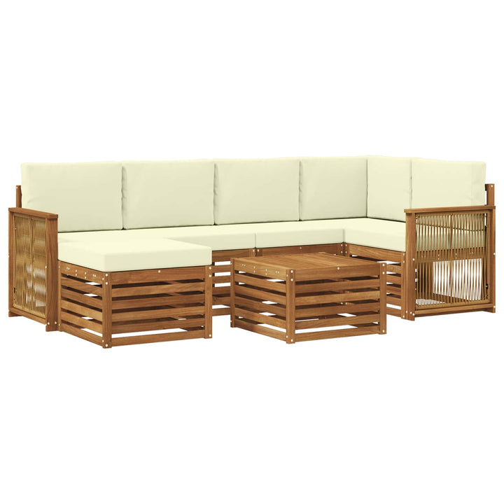 Sektionalsofa sæt med pude 6 pcs Naturlig og Fløde