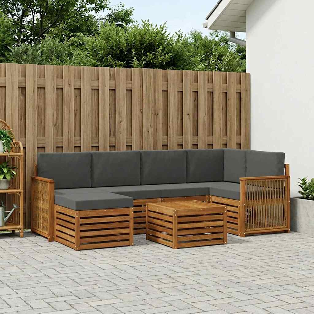 Sektionalsofa sæt med pude 6 pcs Naturlig og Antracit