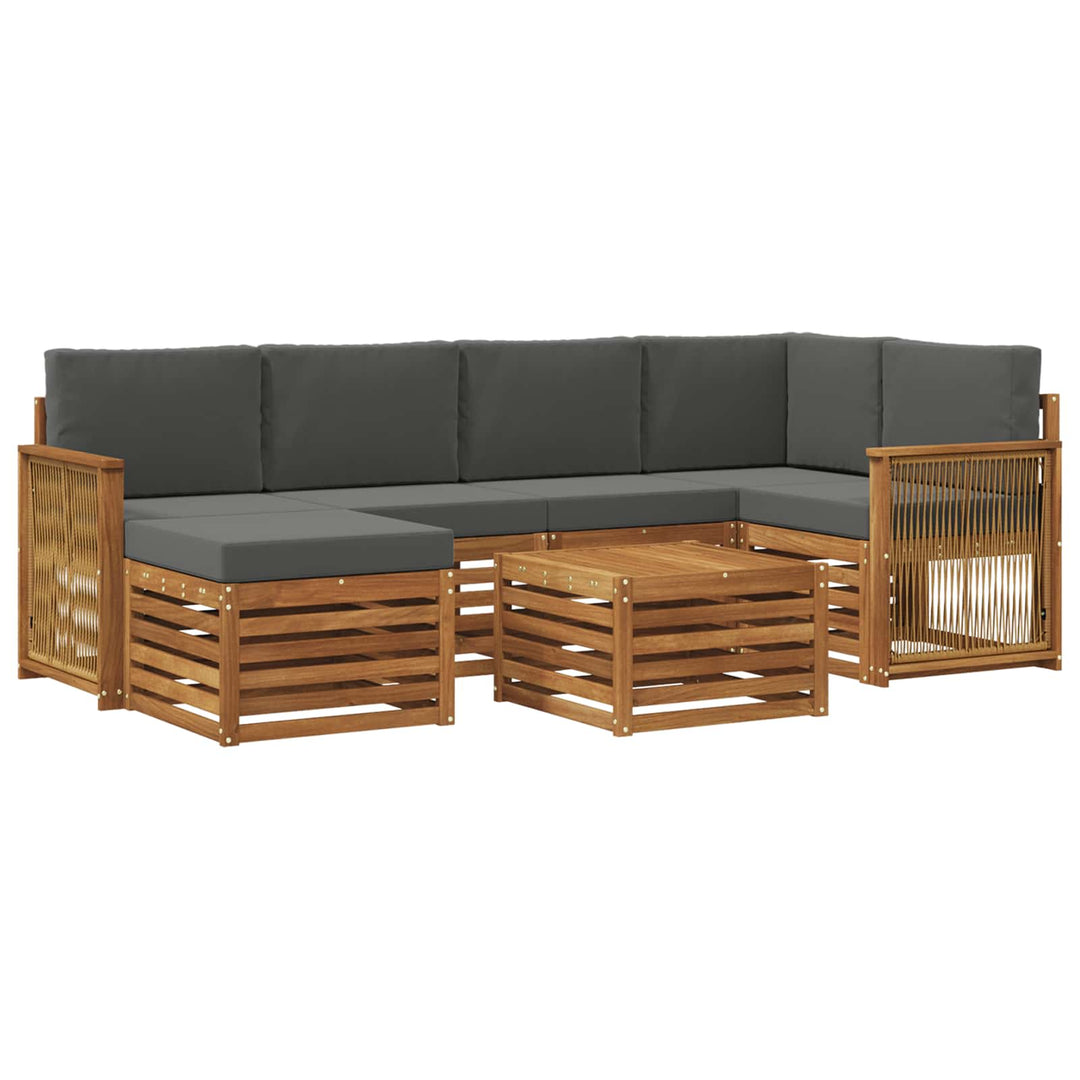 Sektionalsofa sæt med pude 6 pcs Naturlig og Antracit