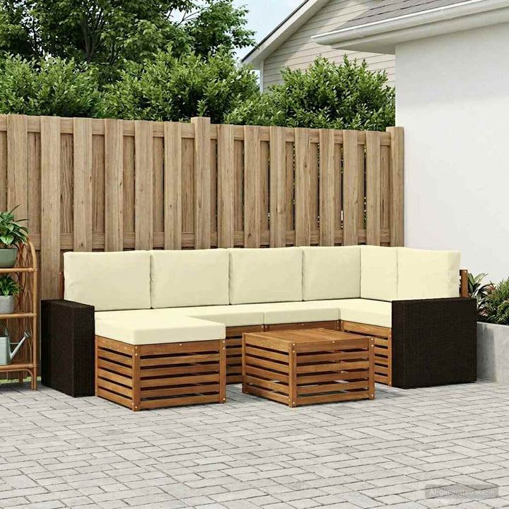 Sektionalsofa sæt med pude 7 pcs Naturlig og Fløde