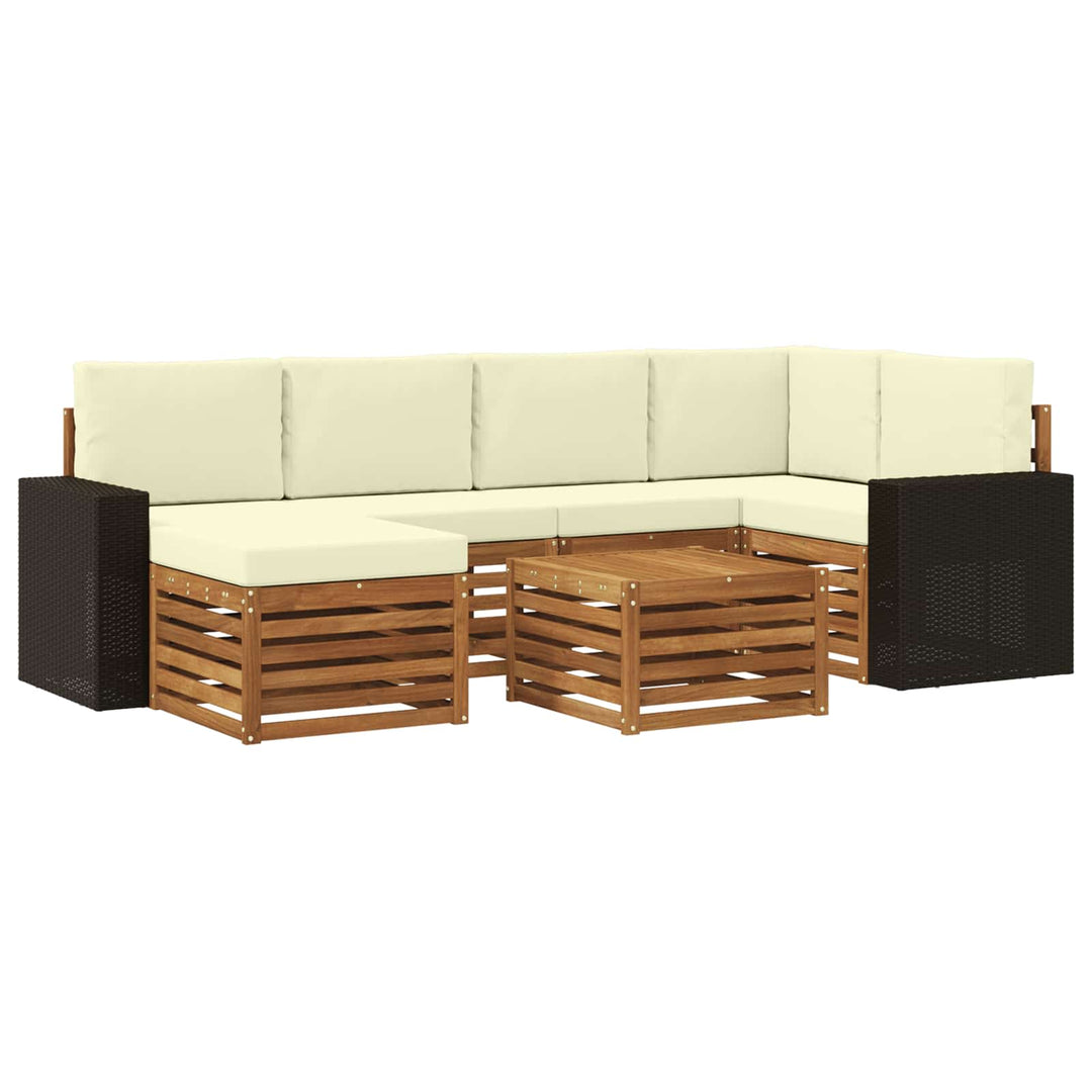 Sektionalsofa sæt med pude 7 pcs Naturlig og Fløde
