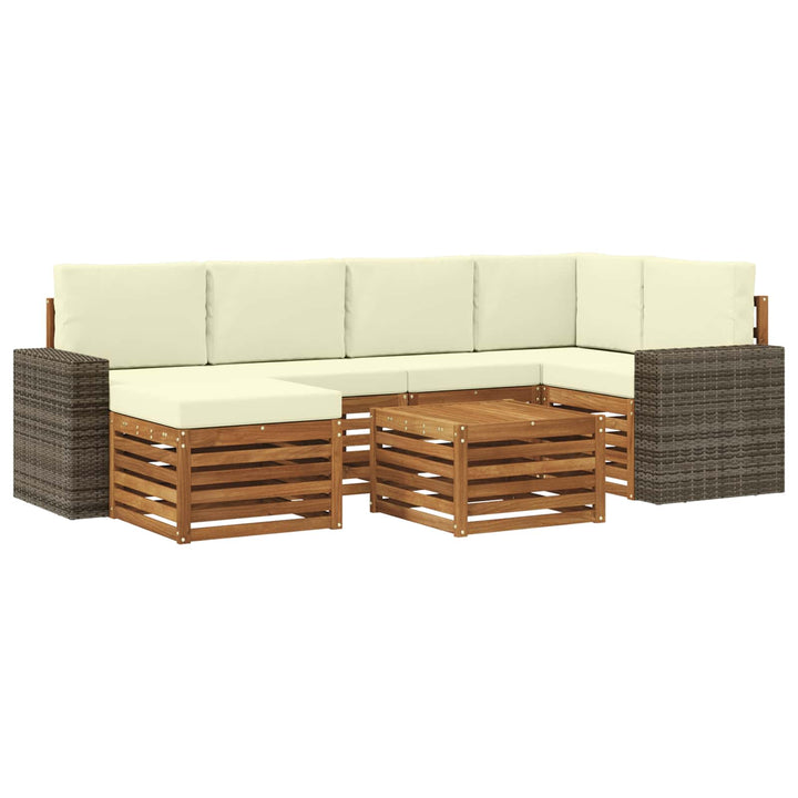 Sektionalsofa sæt med pude 7 pcs Naturlig og Fløde