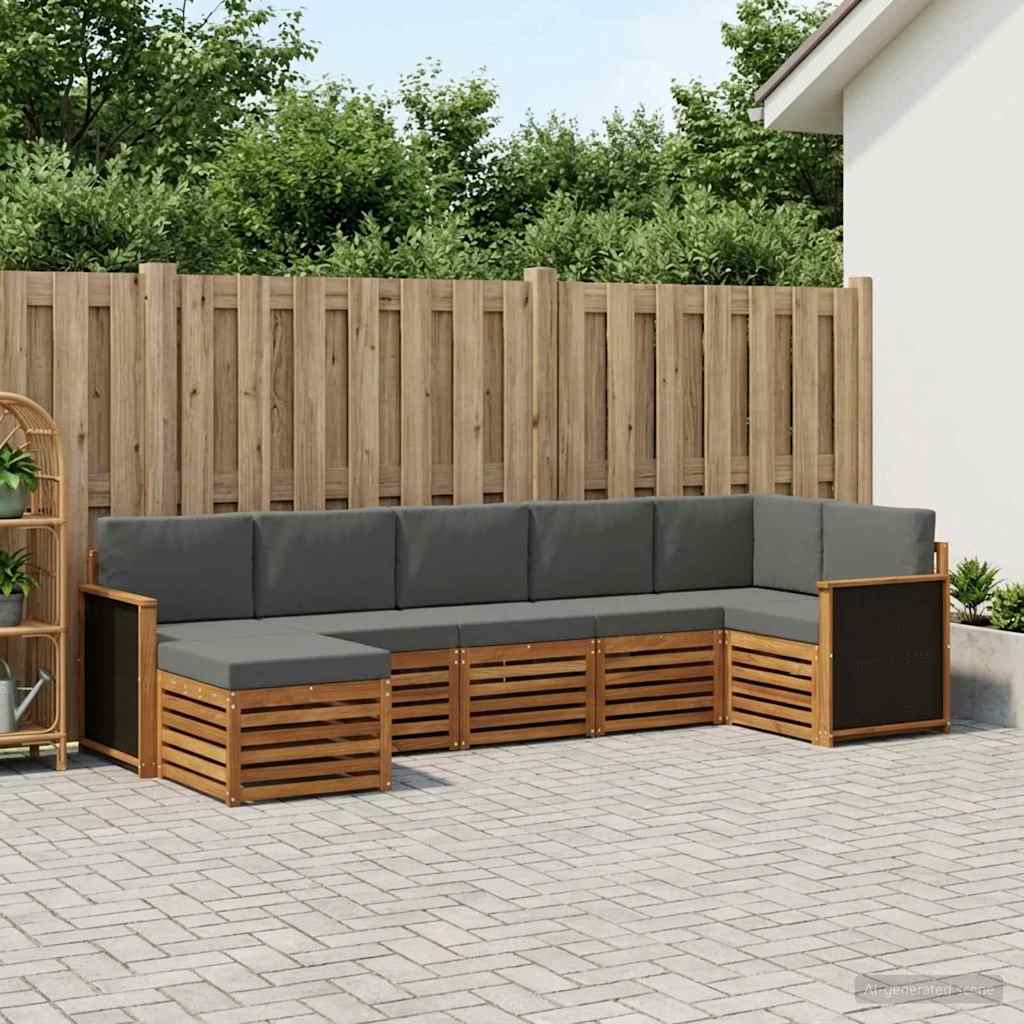 Sektionalsofa sæt med pude 6 pcs Naturlig og Antracit