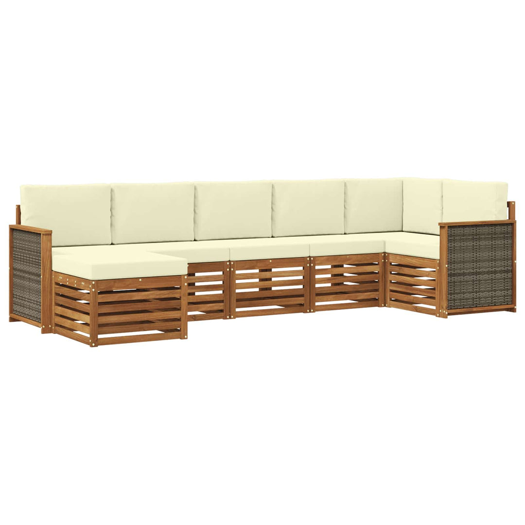 Sektionalsofa sæt med pude 6 pcs Naturlig og Fløde