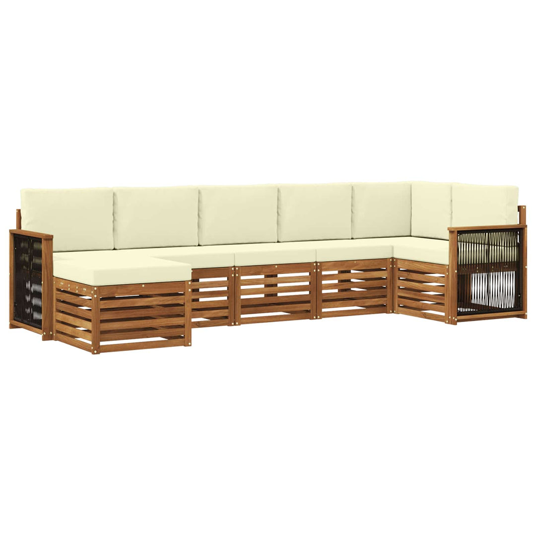 Sektionalsofa sæt med pude 6 pcs Naturlig og Fløde