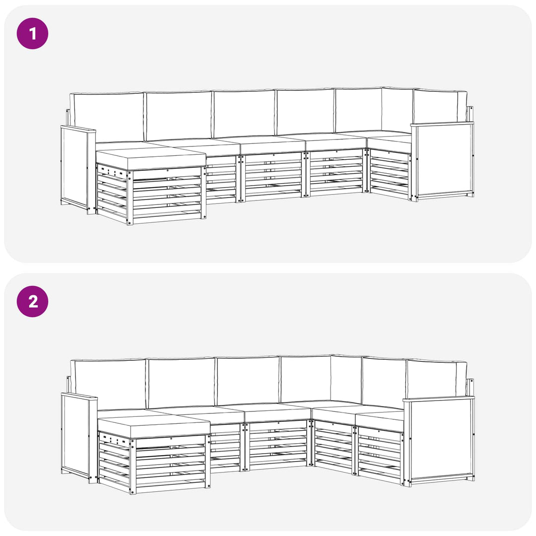 Sektionalsofa sæt med pude 6 pcs