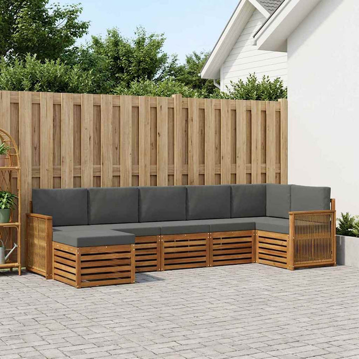 Udendørs sofagruppe 6 stk. Naturlig og Antracit