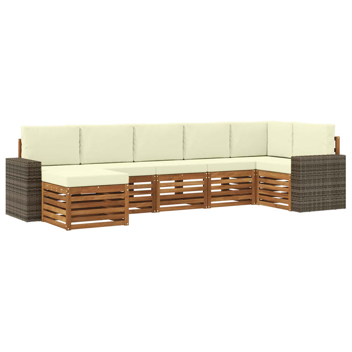 Sektionalsofa sæt med pude 7 pcs Naturlig og Fløde