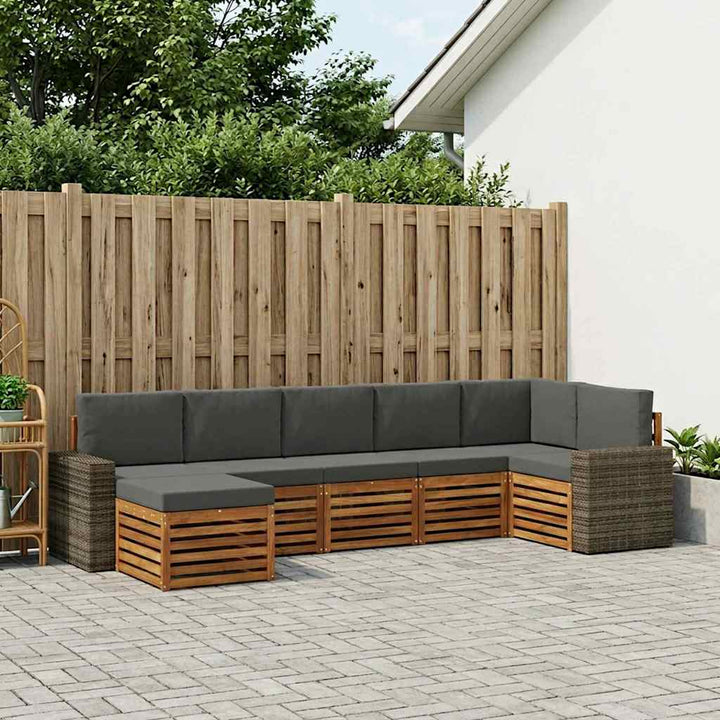 Sektionalsofa sæt med pude 7 pcs Naturlig og Antracit