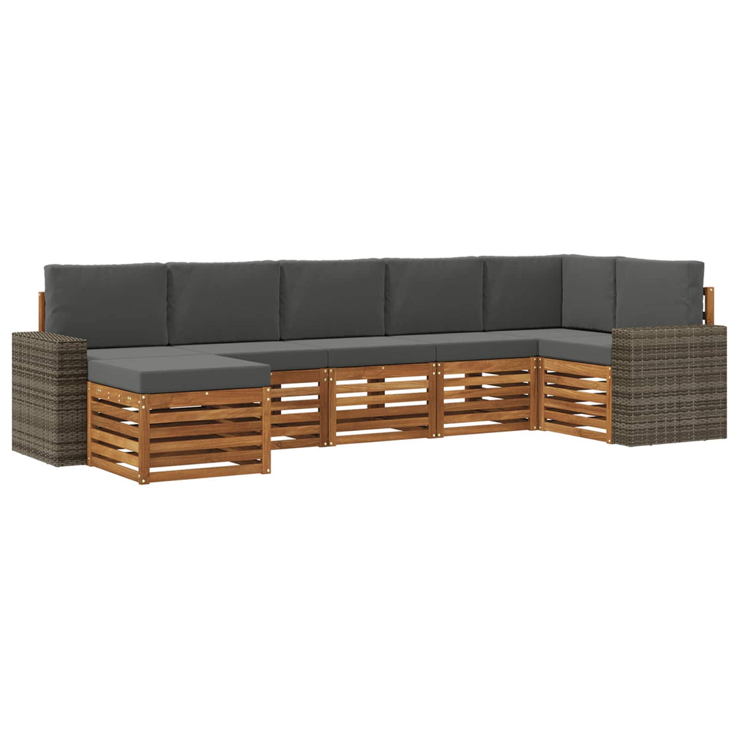 Sektionalsofa sæt med pude 7 pcs Naturlig og Antracit