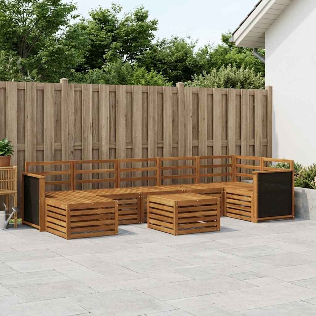 Udendørs sofagruppe 7 pcs Naturfarvet Massivt Akacietræ