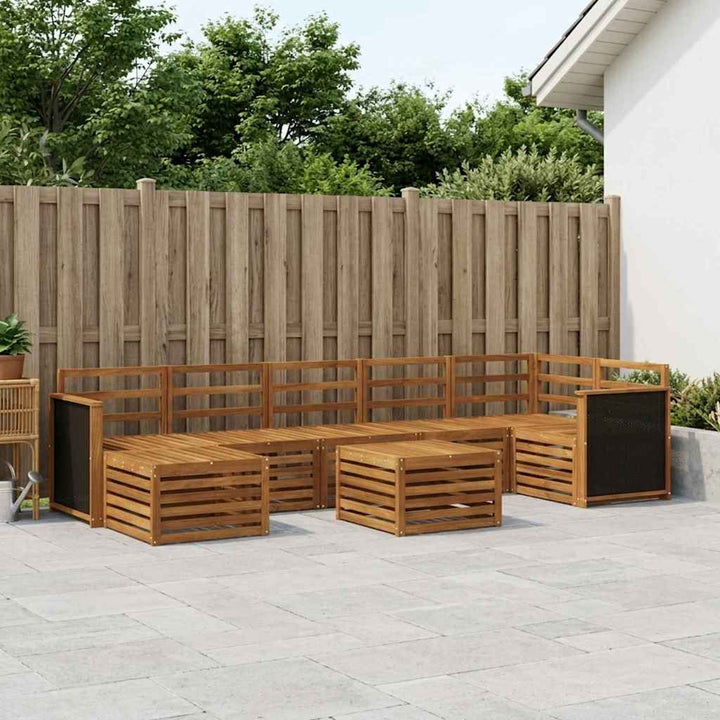 Udendørs sofagruppe 7 pcs Naturfarvet Massivt Akacietræ