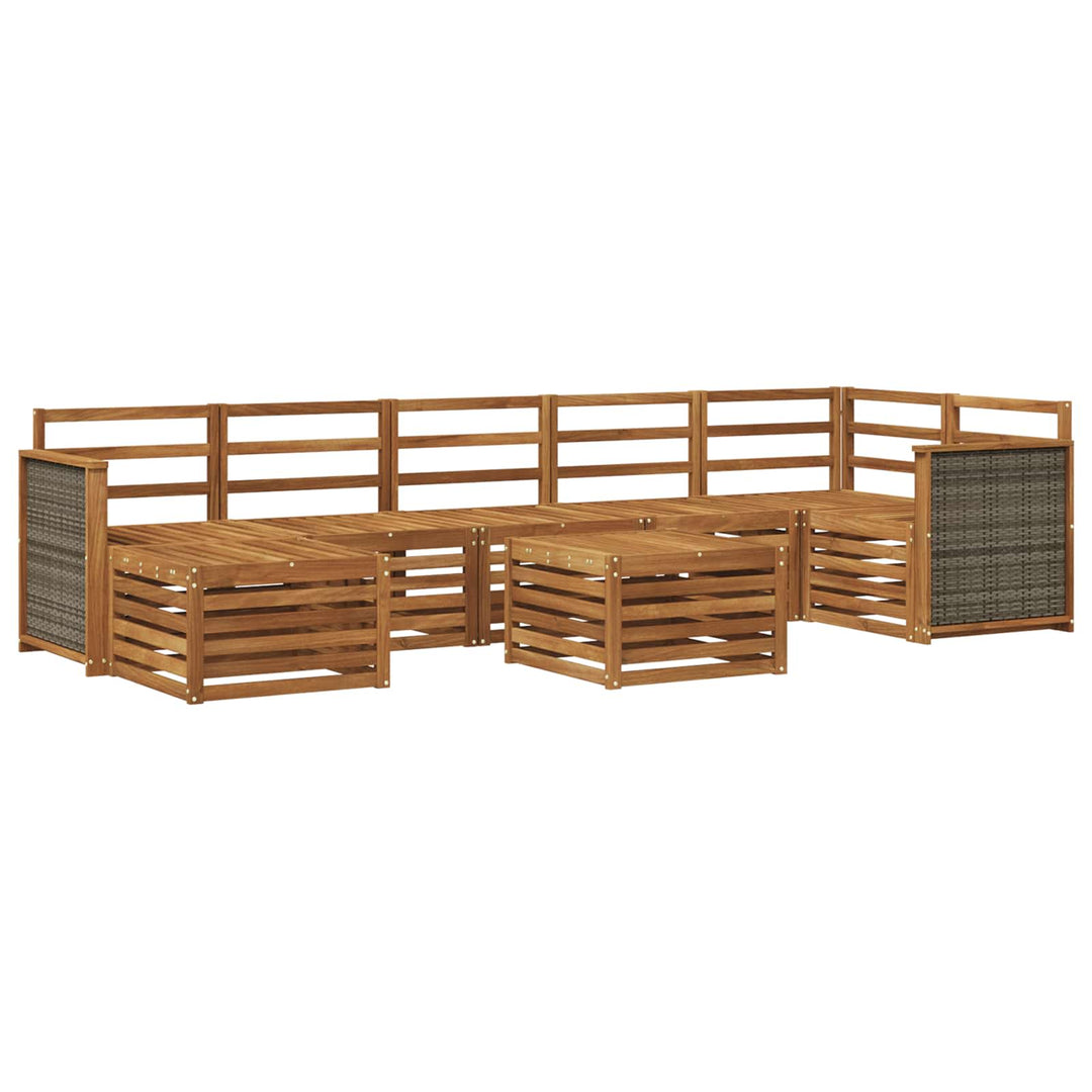 Udendørs sofagruppe 7 pcs Naturfarvet Massivt Akacietræ