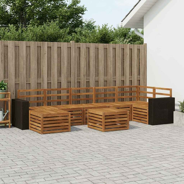 Udendørs sofagruppe 8 pcs Naturfarvet Massivt Akacietræ