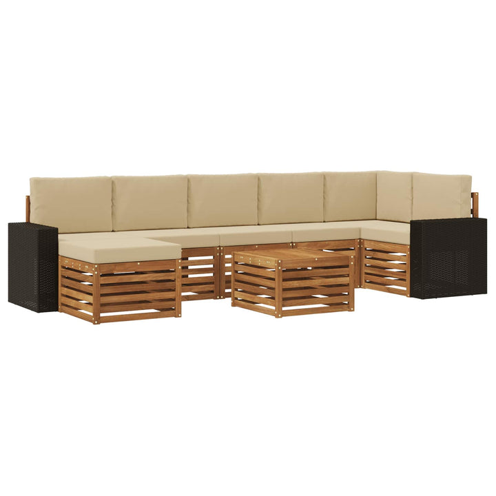 Udendørs sofagruppe 8 stk. Naturlig og Beige