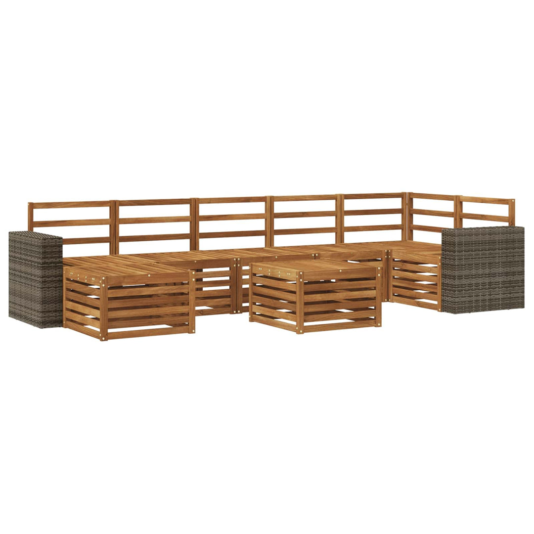 Udendørs sofagruppe 8 pcs Naturfarvet Massivt Akacietræ