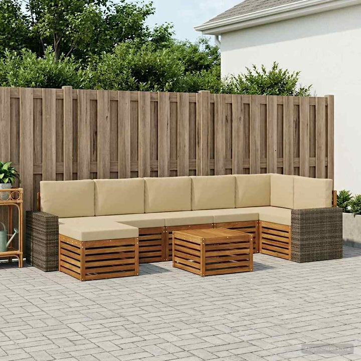 Udendørs sofagruppe 8 stk. Naturlig og Beige
