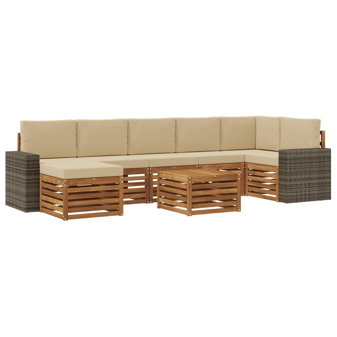 Udendørs sofagruppe 8 stk. Naturlig og Beige