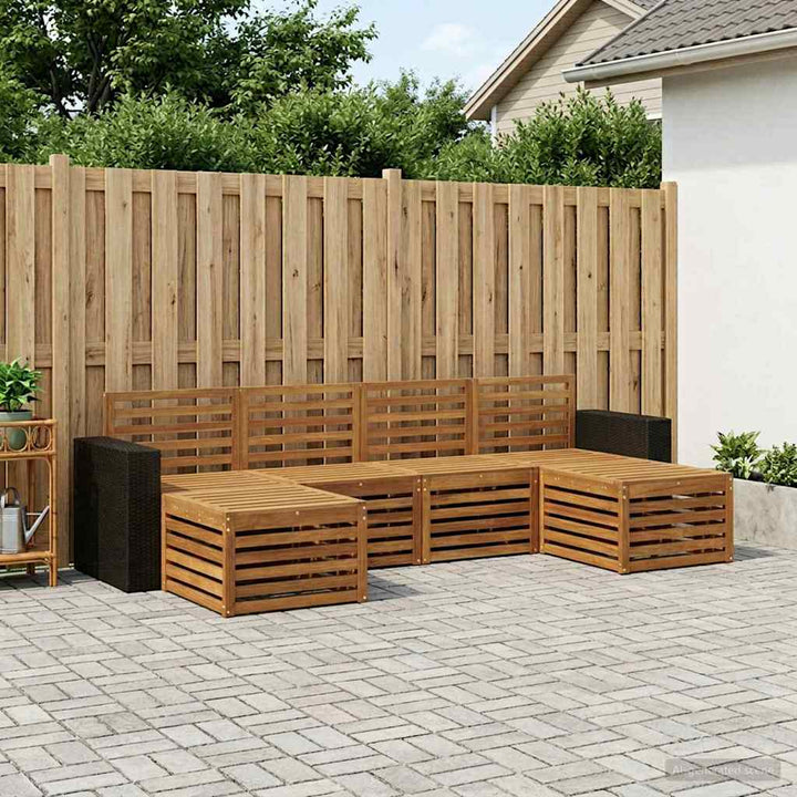 Sofasæt 6 pcs Naturfarvet Massivt Akacietræ