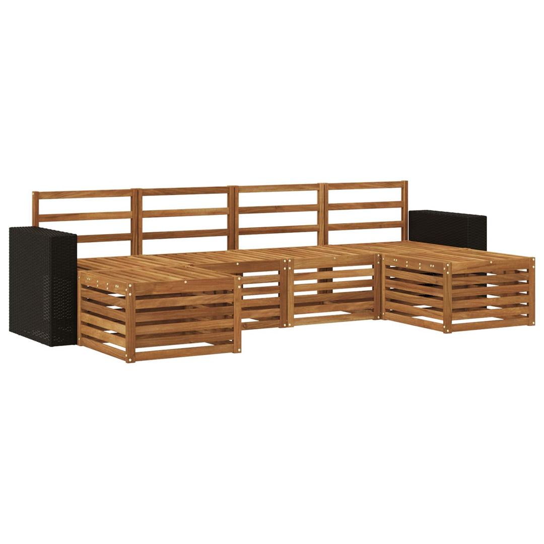 Sofasæt 6 pcs Naturfarvet Massivt Akacietræ