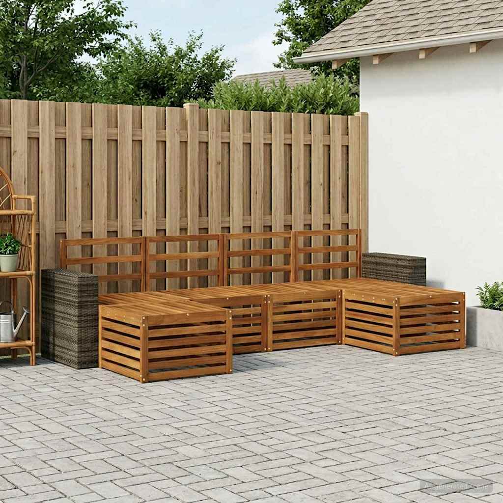 Sofasæt 6 pcs Naturfarvet Massivt Akacietræ