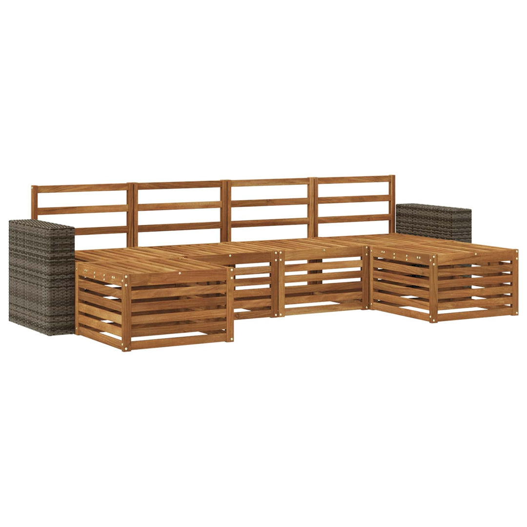 Sofasæt 6 pcs Naturfarvet Massivt Akacietræ