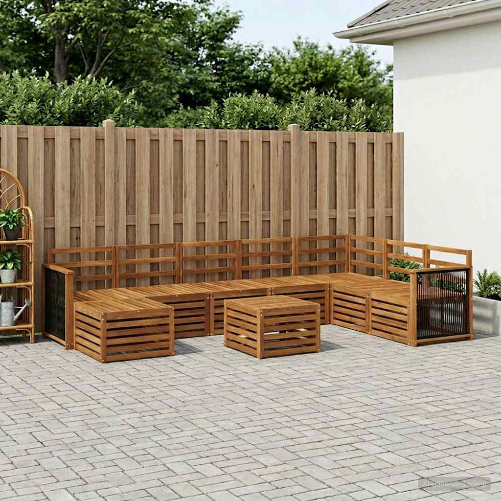 Udendørs sofagruppe 6 pcs Naturfarvet Massivt Akacietræ