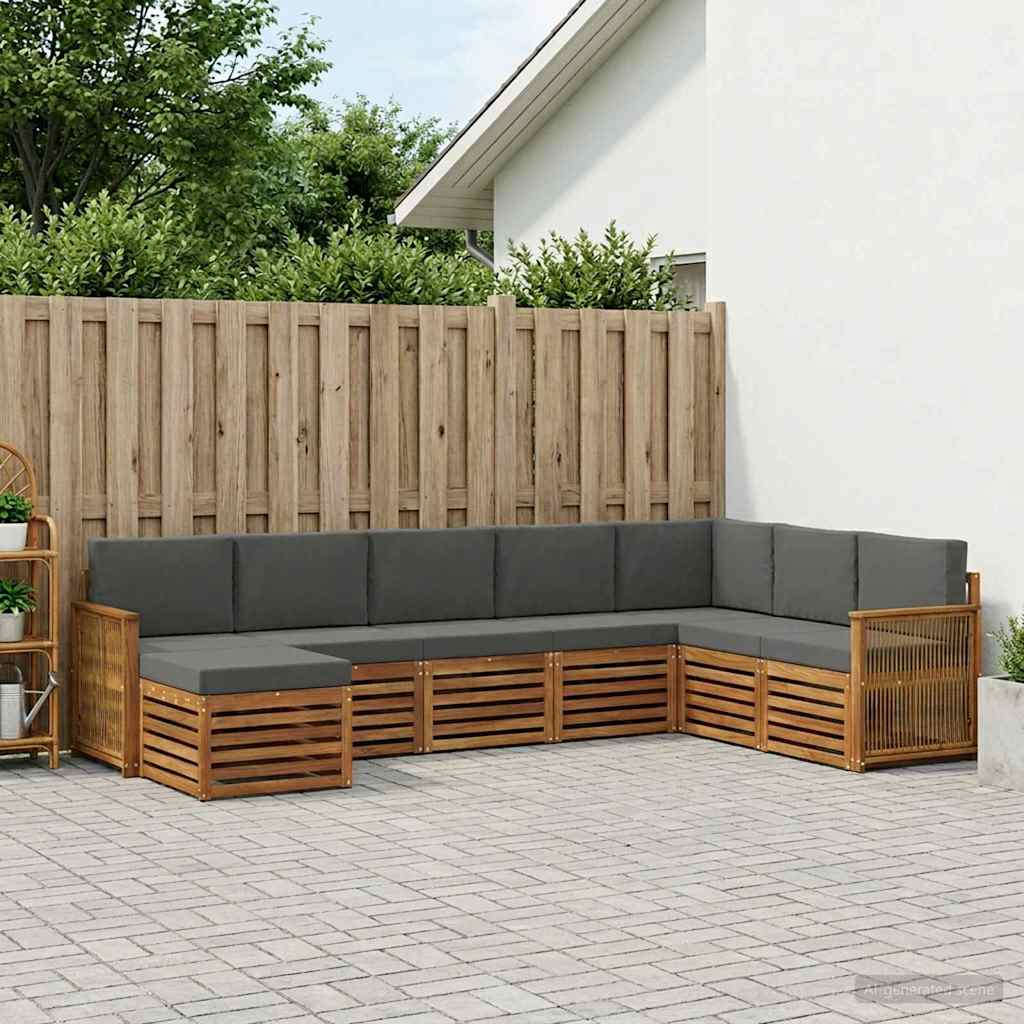 Udendørs sofagruppe 6 stk. Naturlig og Antracit