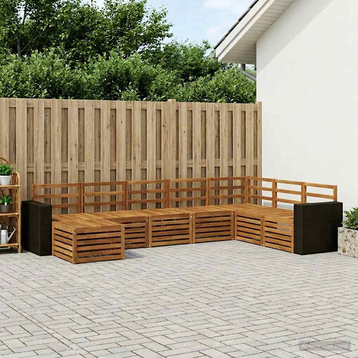 Udendørs sofagruppe 8 pcs Naturfarvet Massivt Akacietræ