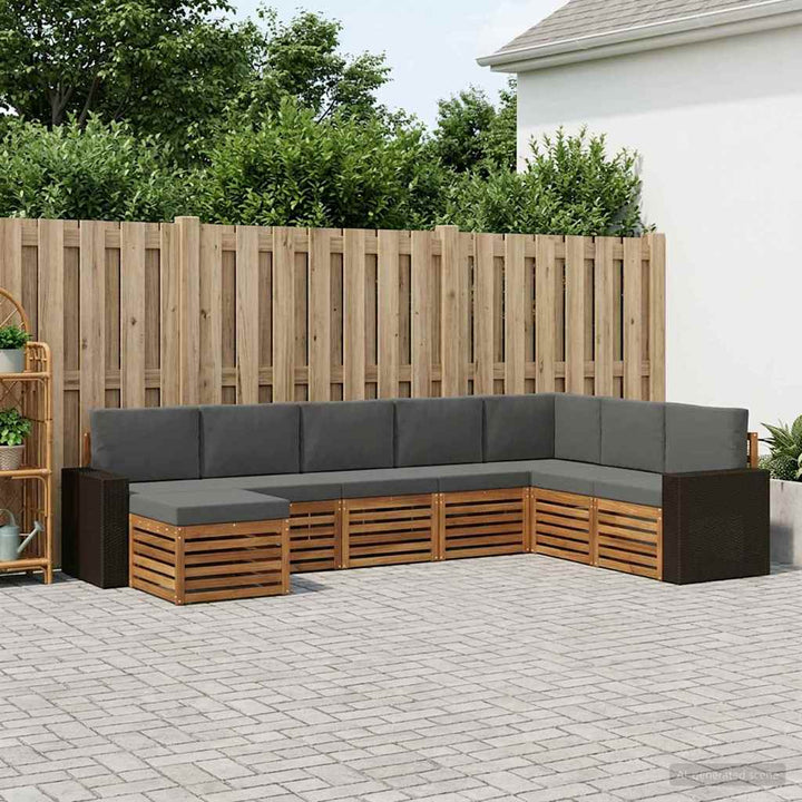 Udendørs sofagruppe 8 stk. Naturlig og Antracit