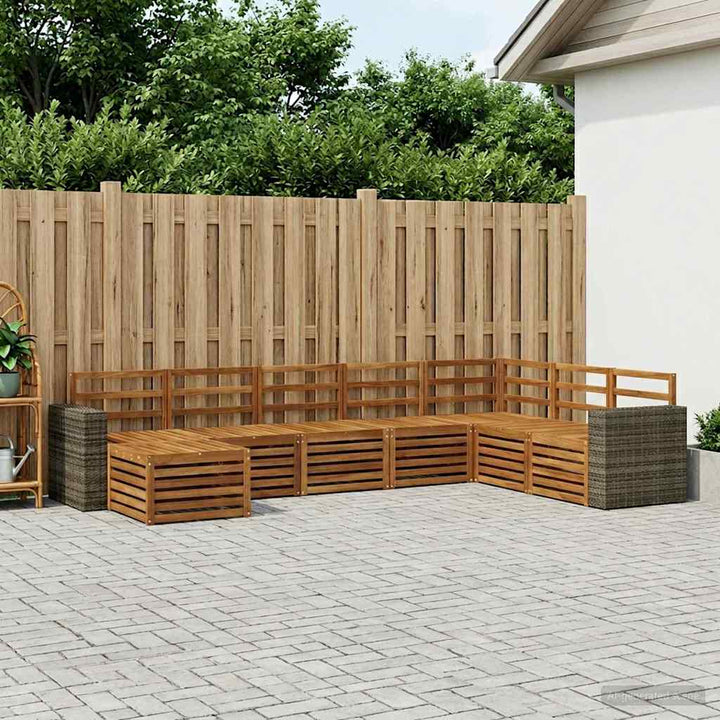 Udendørs sofagruppe 8 pcs Naturfarvet Massivt Akacietræ